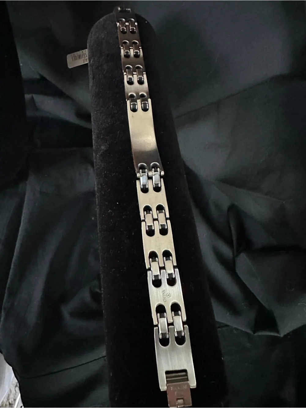 Men's Colibri Brushed Stainless Steel ID Bracelet - Silver
